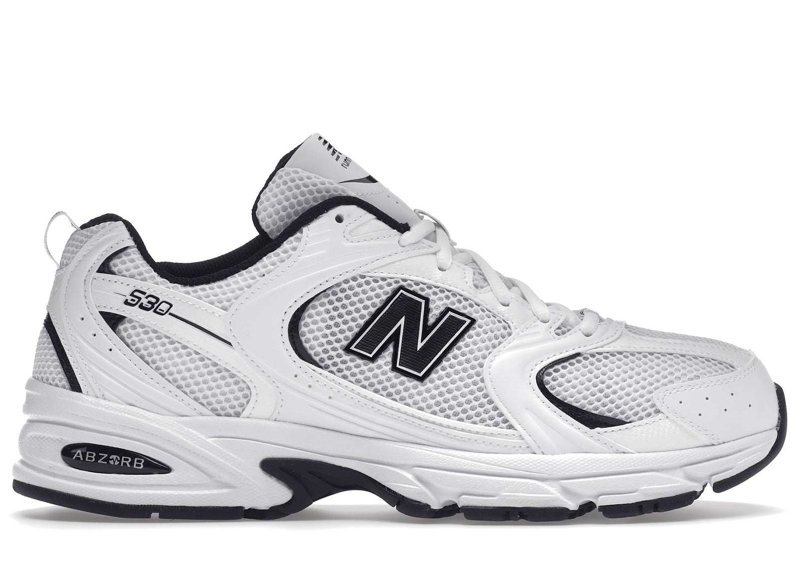 new balance 530 white black details