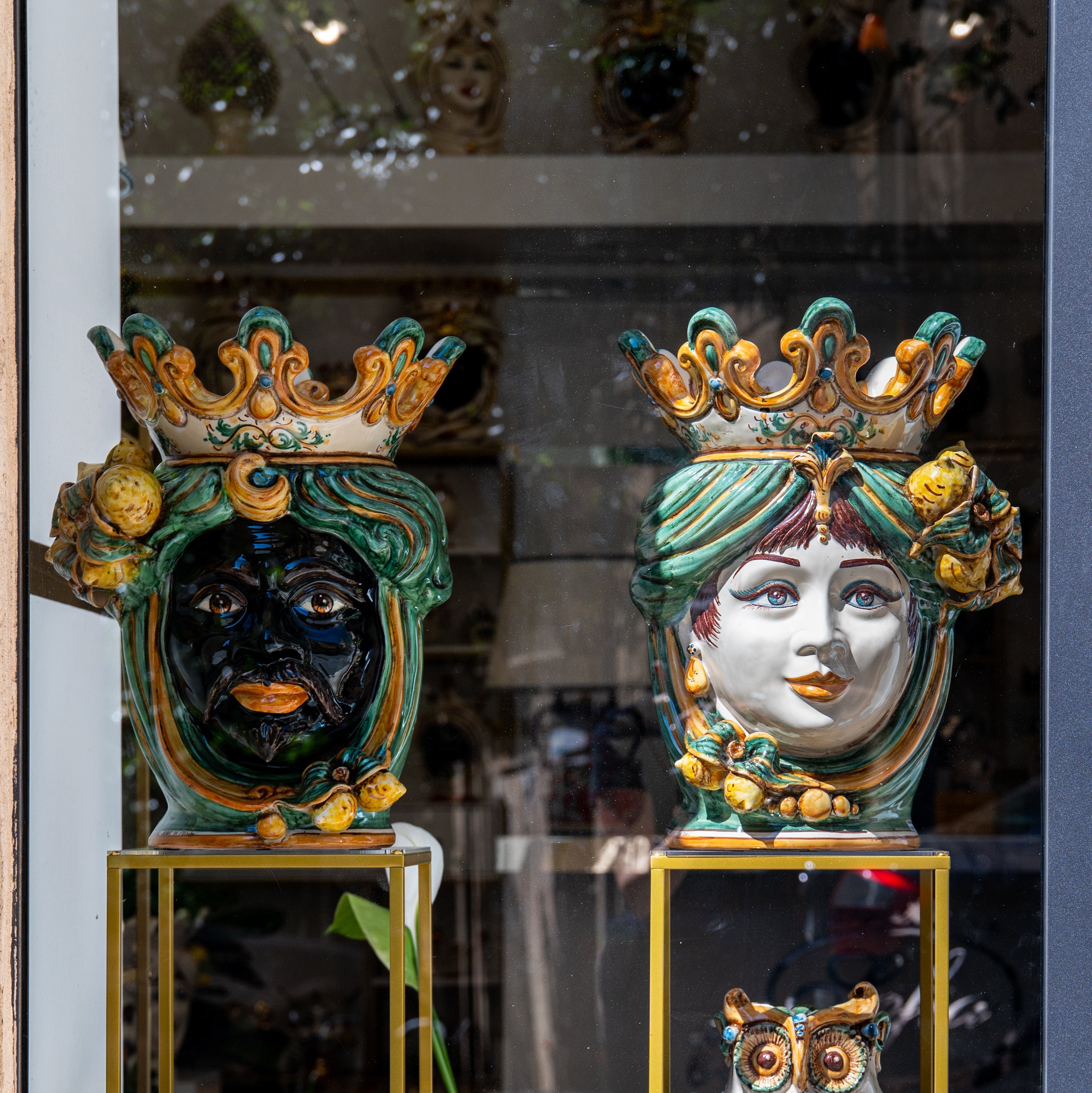 Testa h 40 limoni verde/arancio maschio moro