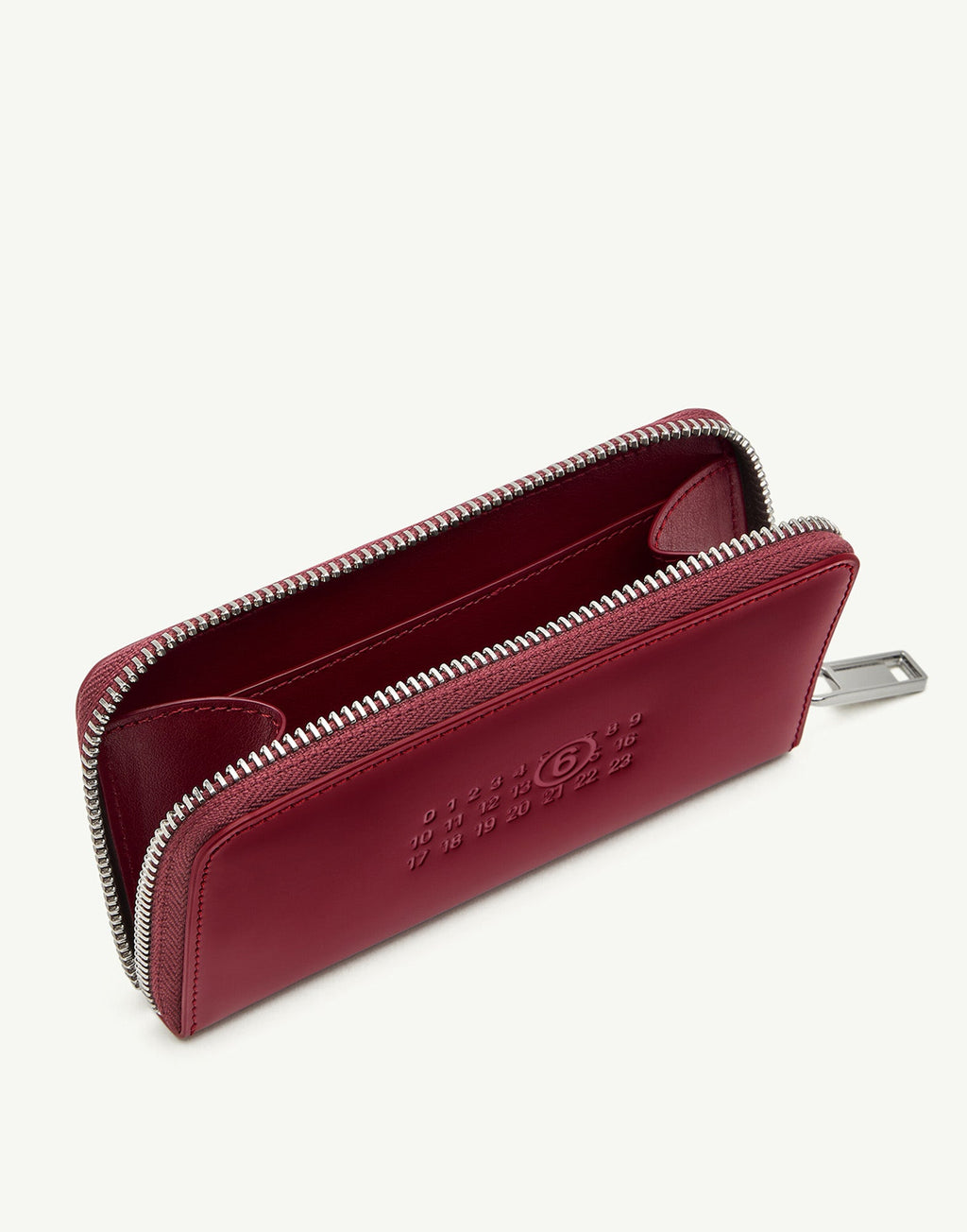 MM6 MAISON MARGIELA Portafoglio Numeric con Zip in Pelle Tawny Red