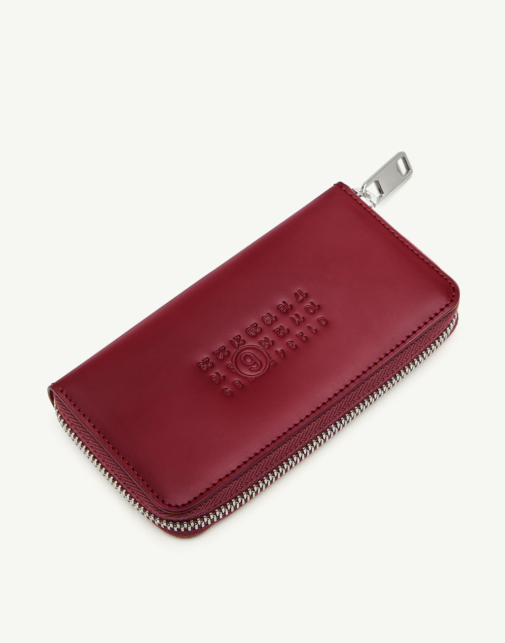 MM6 MAISON MARGIELA Portafoglio Numeric con Zip in Pelle Tawny Red