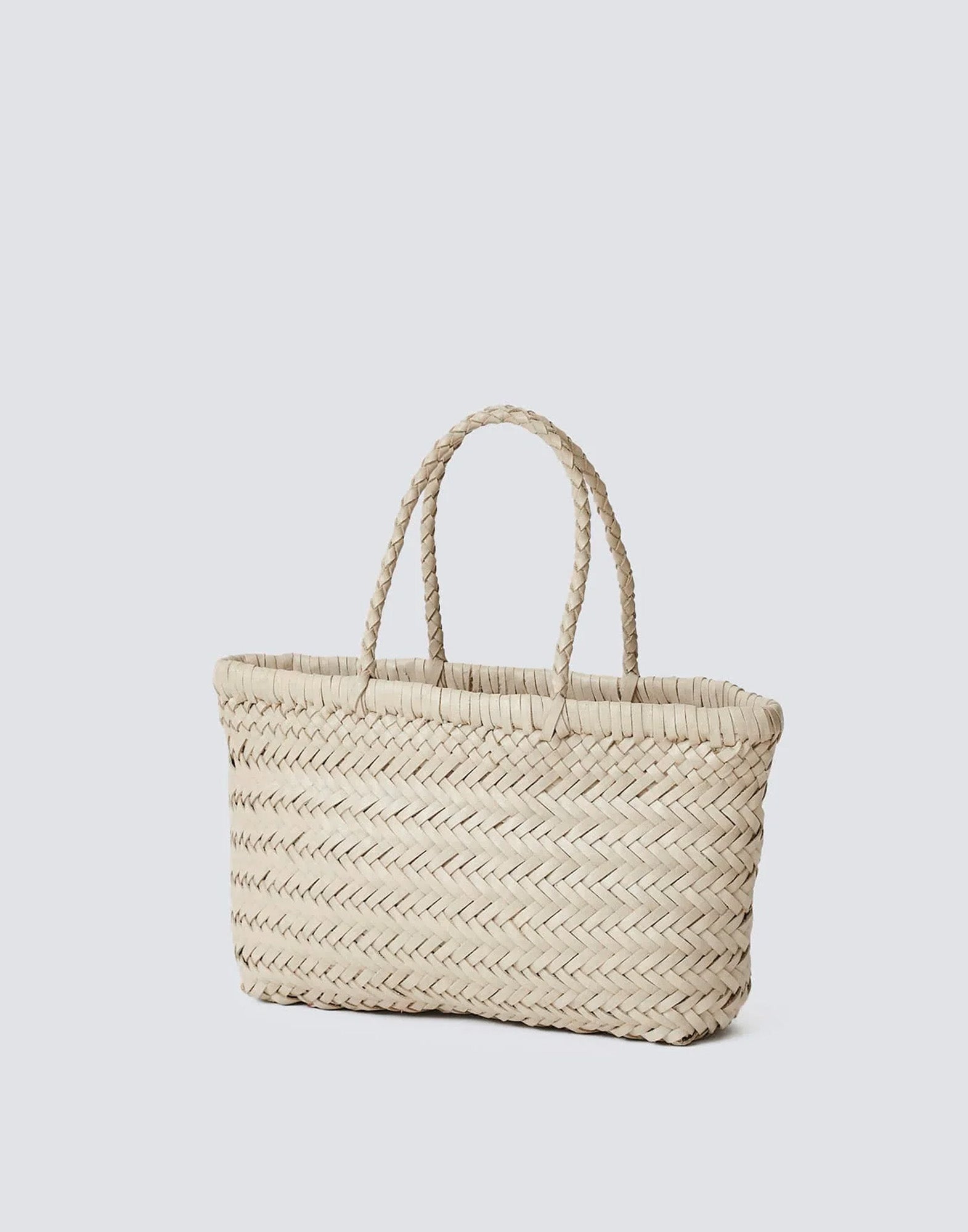 DOUUOD Borsa Carrie in Pelle Intrecciata Beige