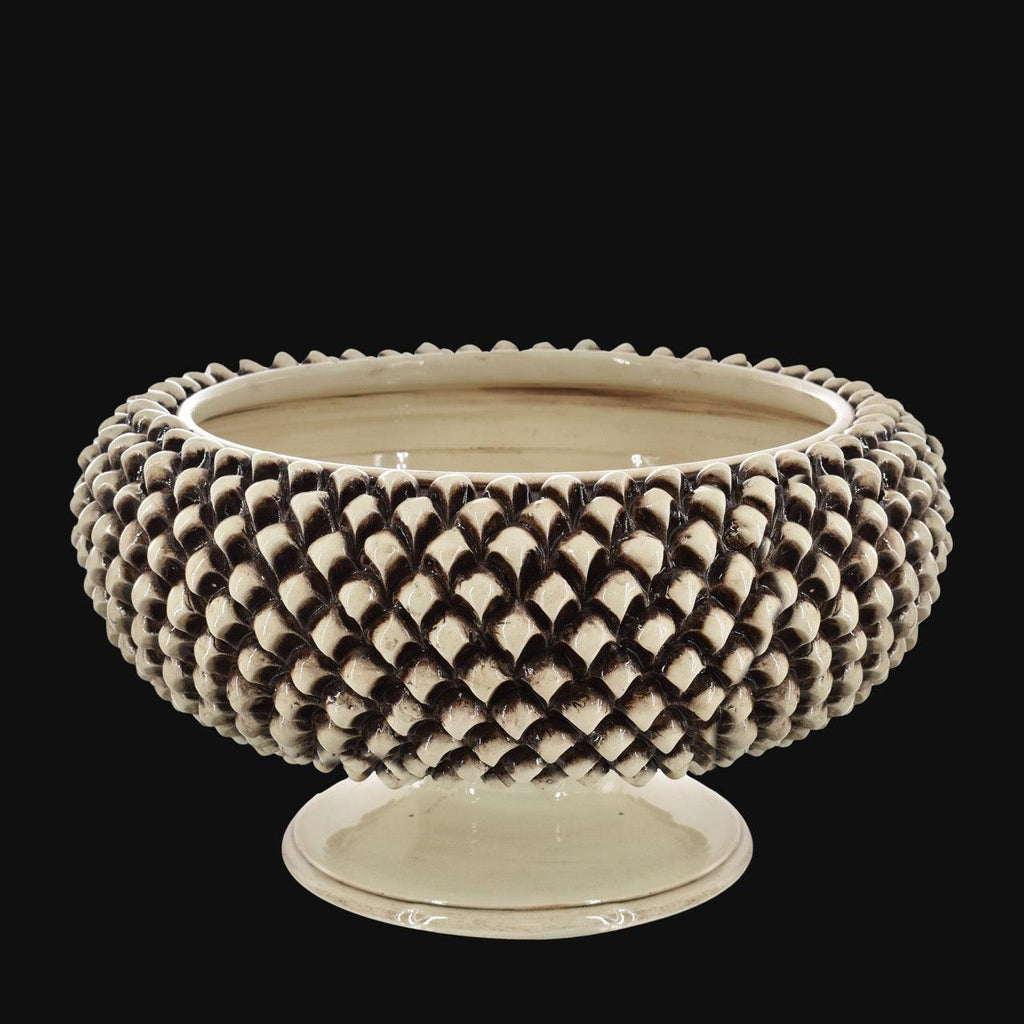 Alzata a Pigna d. 25/33 cm Madreperla Antichizzato in ceramica di Caltagirone