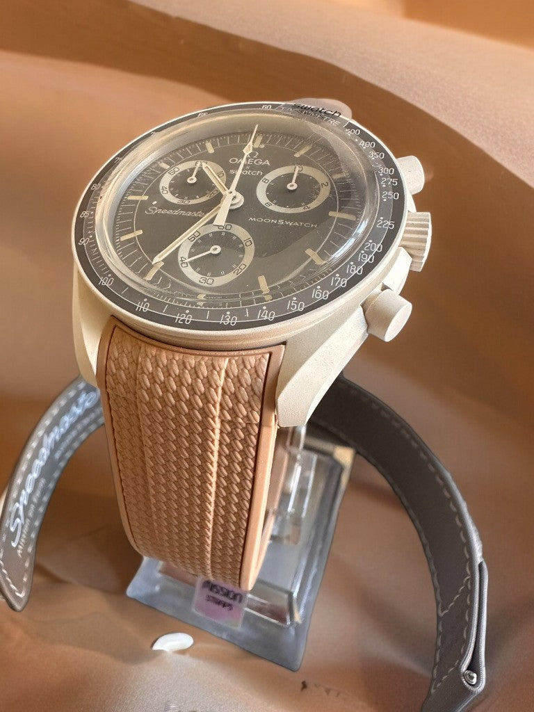 Cinturini silicone avvolgenti CARBON da 20mm per Omega x Swatch