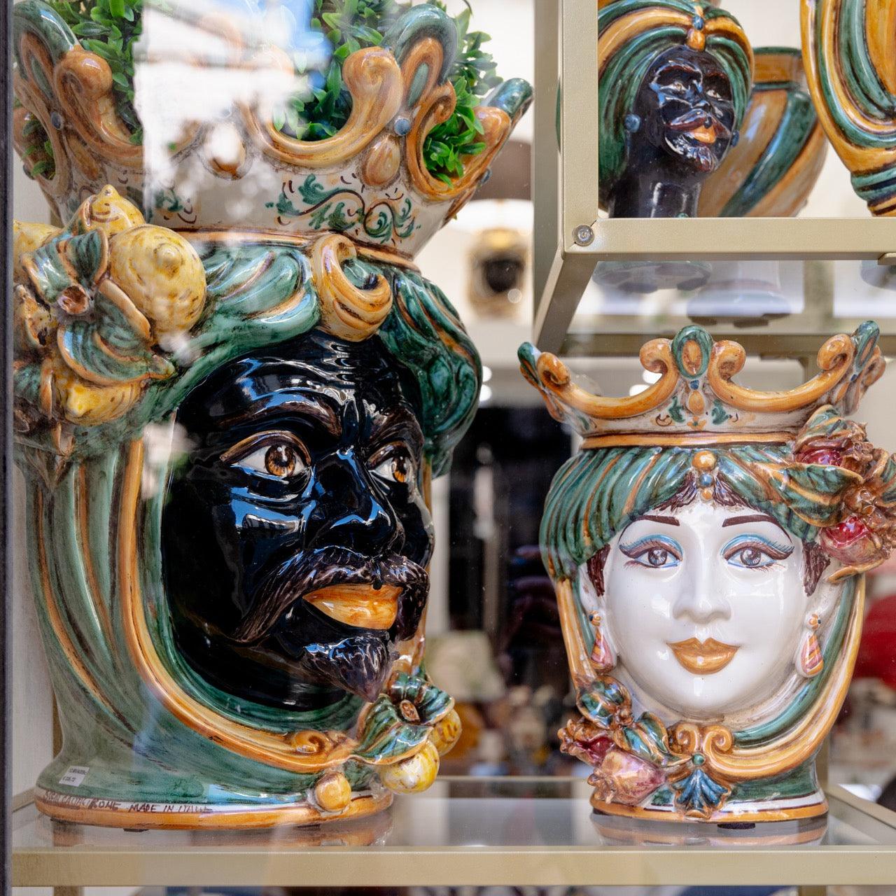 Testa h 40 limoni verde/arancio maschio moro