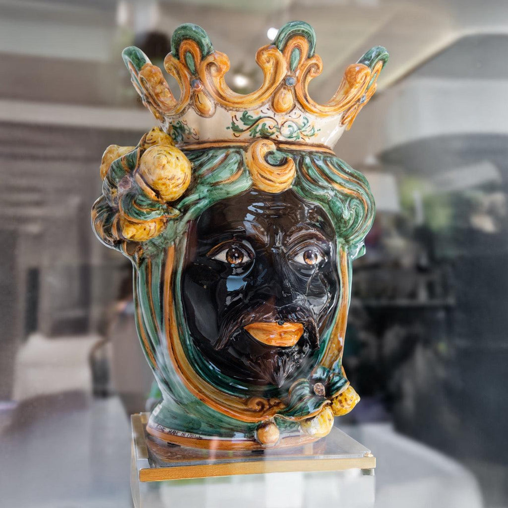 Testa h 40 limoni verde/arancio maschio moro